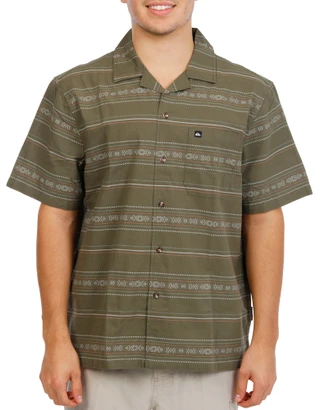 Thumbnail 1: Quiksilver Men's Short Sleeve Windward Button Down Shirt 
