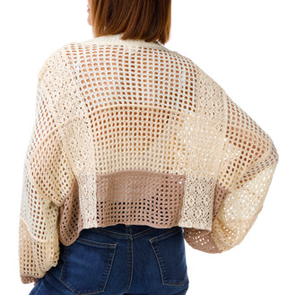 Thumbnail 3: POL Women's Long Sleeve Open Weave Shell Sweater 