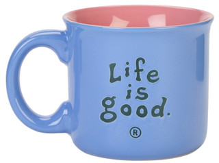 Thumbnail 2: Life is Good 17 oz Palm Tree Flamingo Mug 