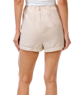 Thumbnail 3: Cisono Women's Wrapped Linen Texture Beaded Skort 