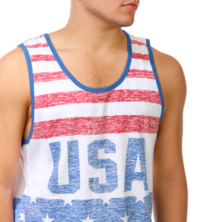 Thumbnail 2: BROOKLYN CLOTH Men's Sleeveless Crew Neck Americana Tank 