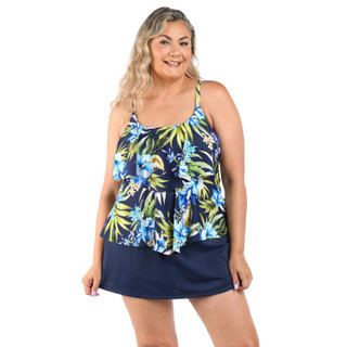 Thumbnail 2: Maxine of Hollywood Plus Double Tier Tankini Swim Top 