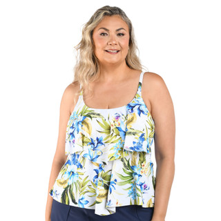 Thumbnail 1: Maxine of Hollywood Plus Double Tier Tankini Swim Top 