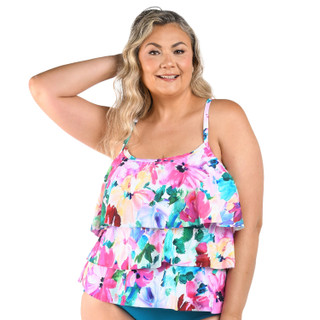 Thumbnail 1: Maxine of Hollywood Plus Triple Tier Tankini 