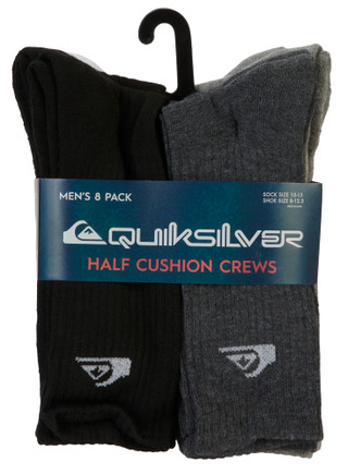 Thumbnail 1: Quiksilver Men's 8 Pk Half Cushion Crew Socks 