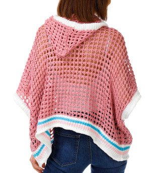 Thumbnail 2: POL Women's Short Sleeve Open Weave Shell Hoodie 