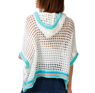 Thumbnail 3: POL Women's Short Sleeve Open Weave Shell Hoodie 