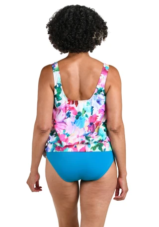 Thumbnail 2: Maxine of Hollywood Womens Spring Bouquet Banded Blouson Tankini Top 