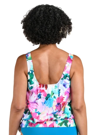 Thumbnail 4: Maxine of Hollywood Womens Spring Bouquet Banded Blouson Tankini Top 