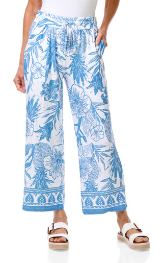 Thumbnail 1: ILU Women's Petite Wide Leg Textured Drawstring Pants 