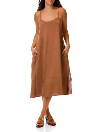 Thumbnail 1: AMUSE SOCIETY Juniors Sleeveless Midi Woven Dress 