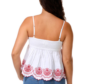 Thumbnail 2: JAPNA Juniors Embroidered Babydoll Tank Top 