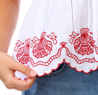 Thumbnail 3: JAPNA Juniors Embroidered Babydoll Tank Top 