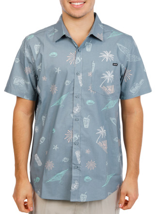 Thumbnail 1: Hurley Men's Short Sleeve Woven Button Down Shirt 
