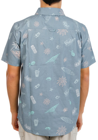 Thumbnail 3: Hurley Men's Short Sleeve Woven Button Down Shirt 