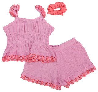 Thumbnail 2: Vince Camuto Little Girls 3 Pc Pointelle Shorts Set 