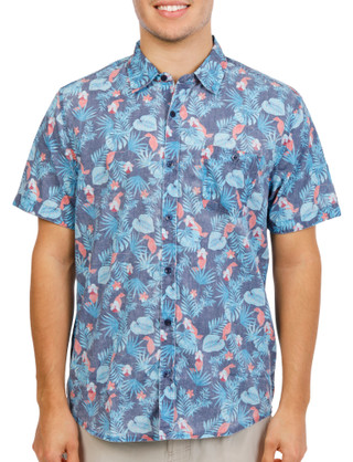 Thumbnail 2: FLAG & ANTHEM Men's Short Sleeve Vintage Tropical Woven Shirt 