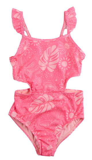 Thumbnail 1: Breaking Waves Big Girls Print One Piece Swimsuit 