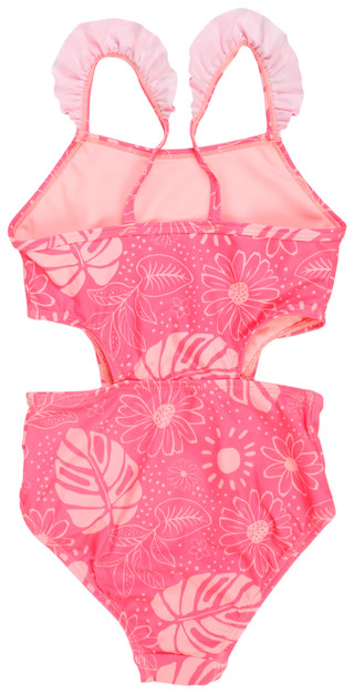 Thumbnail 4: Breaking Waves Big Girls Floral One Piece Swimsuit 
