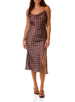 Thumbnail 1: Double Zero Juniors Polka Dot Slip Midi Dress 