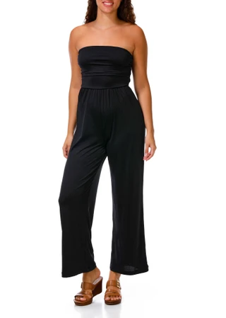 Thumbnail 1: Derek Heart Juniors Tube Top Crepe Jumpsuit 