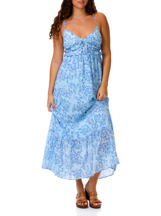 Thumbnail 1: Pink Rose Juniors Sleeveless Tiered Floral Maxi Dress 