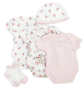 Thumbnail 2: Baby Essentials Baby Girls 5 Pc Creeper Set 