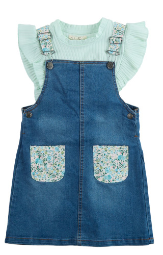 Thumbnail 1: Jessica Simpson Little Girls 2 Pc Floral Jumper Dress Set 