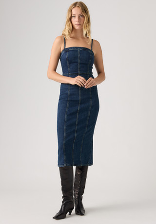 Thumbnail 4: Levi's Juniors Denim Seamed Bustier Midi Dress 