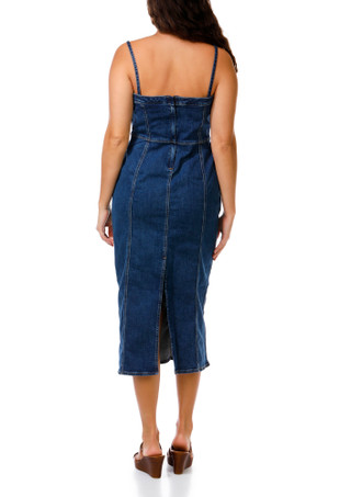 Thumbnail 5: Levi's Juniors Denim Seamed Bustier Midi Dress 