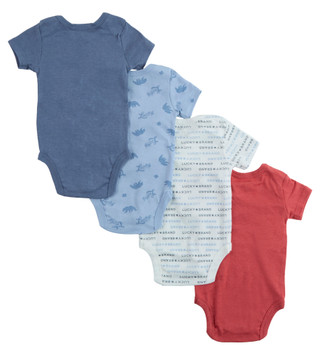 Thumbnail 6: Lucky Brand Baby Boy's 4 Pc Short Sleeve Lucky Onesie Set 
