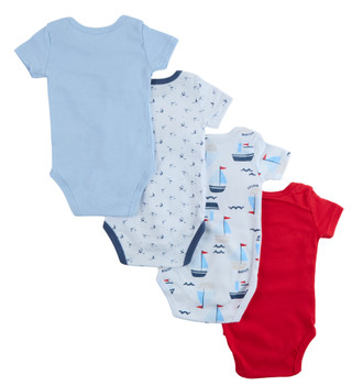 Thumbnail 2: Nautica Baby Boys 4 Pk Bodysuits Set 