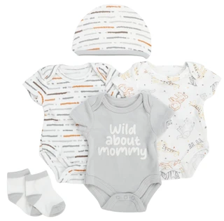 Thumbnail 1: Baby Essentials Baby Boys 5 Pc Creeper Set 