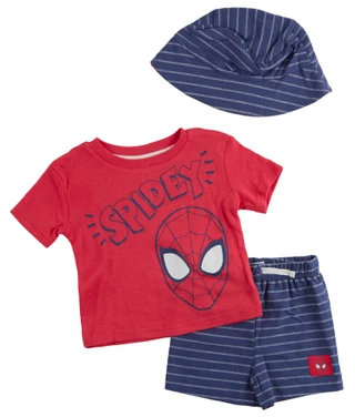 Thumbnail 1: Marvel Baby Boy 3 Pc Spider-Man Shirt & Shorts Set 