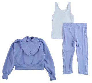 Thumbnail 2: 90 Degree Big Girl's 3 Pc Full Zip Tank Capri Set 