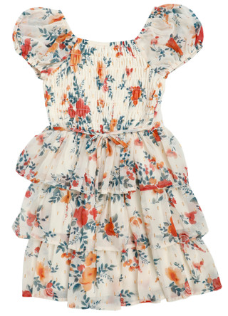 Thumbnail 2: Speechless Girls Floral Chiffon Tiered Dress 