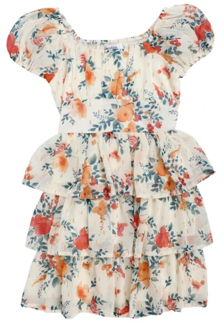 Thumbnail 1: Speechless Girls Floral Chiffon Tiered Dress 
