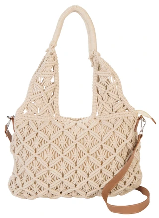 Thumbnail 1: SOL AND MER Macrame Large Convertible Tote Bag 