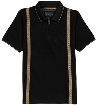 Thumbnail 1: Denim & Flower Big Boy's Short Sleeve 1/4 Zip Polo 