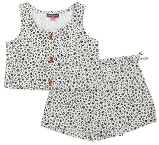 Thumbnail 1: Vince Camuto Little Girls 2 Pc Leopard Shorts & Vest Set 