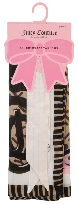 Thumbnail 1: Juicy Couture 2 Pk Square Scarf & Twilly Set 