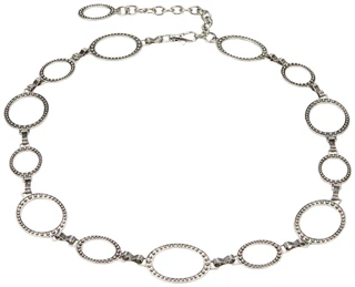 Thumbnail 1: Vince Camuto Gold Mixed Oval Studded Chain Belt 