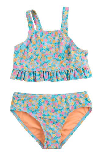 Thumbnail 1: Breaking Waves Big Girls 2 Pc Floral Swimsuit Set 