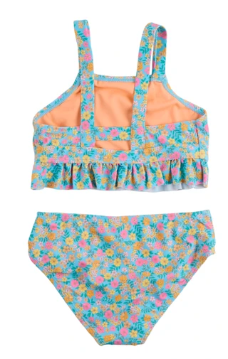 Thumbnail 4: Breaking Waves Big Girls 2 Pc Floral Swimsuit Set 