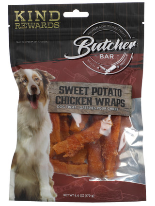 Thumbnail 1: Kind Rewards 6 oz Sweet Potato Chicken Wraps Dog Treats  