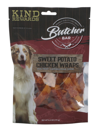 Thumbnail 1: Kind Rewards 6 oz Sweet Potato Chicken Wraps Dog Treats  