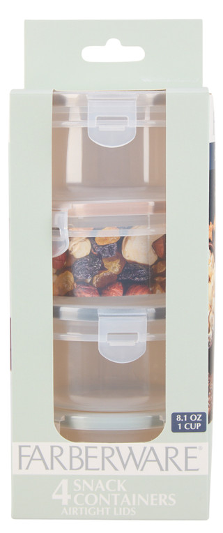 Thumbnail 1: Farberware 4 Pk Snack Containers w/ Lids 
