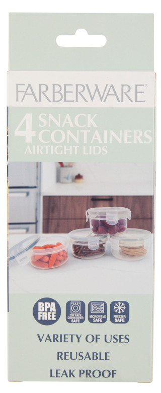 Thumbnail 2: Farberware 4 Pk Snack Containers w/ Lids 