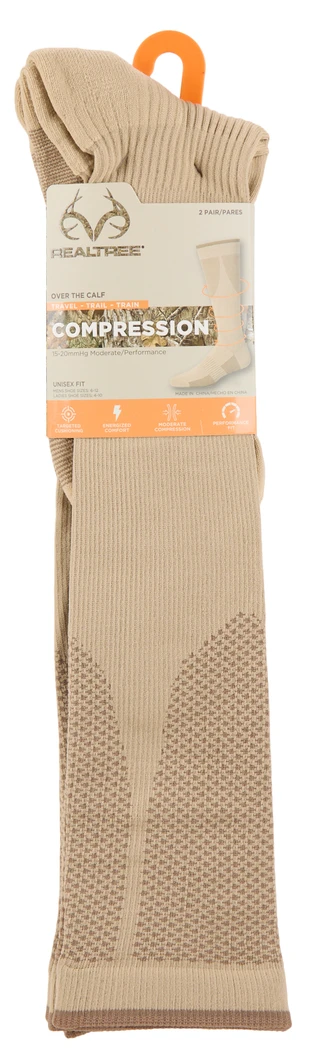 Thumbnail 1: REAL TREE Men's 2 Pk Over The Calf Compression Socks  
