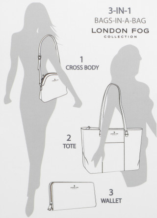 Thumbnail 5: London Fog 3 Pc Allison Tote Set  